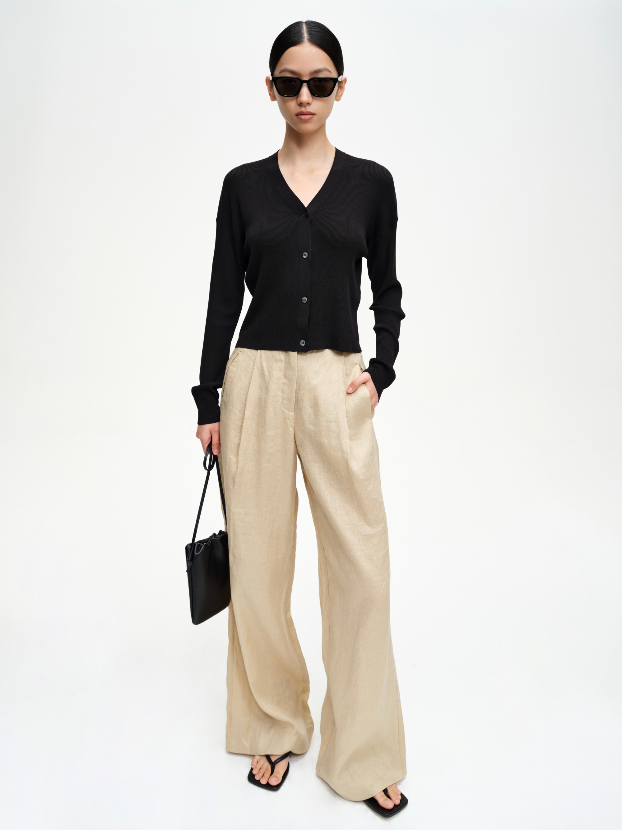 Cooling sun protection knit cardigan