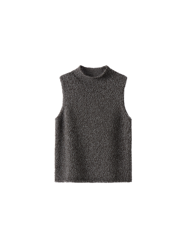 Heathered wool-cotton knit vest