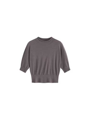 Seamless wool mock-neck top