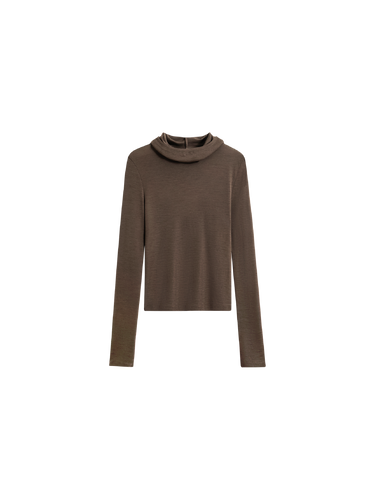 Hooded wool-blend top