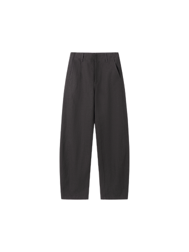 Natural French Normandy linen barrel-leg pants