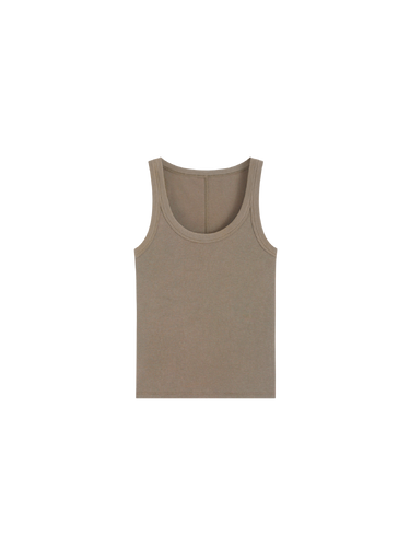 Ribbed U-neck tank