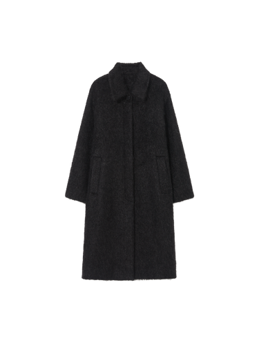 Mohair blend hand-brushed oversized long coat