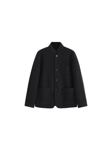 Stand-collar wool blazer