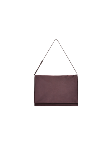 Satin and lambskin oversized envelope bag