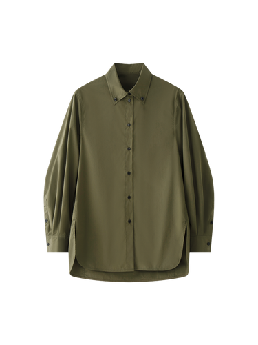 Poplin blend T400 cotton curved sleeve shirt