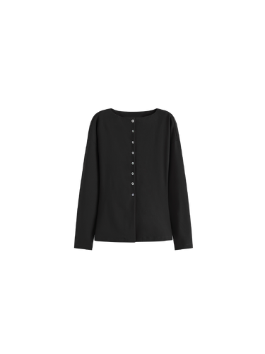 Boat-neck fleece jacket