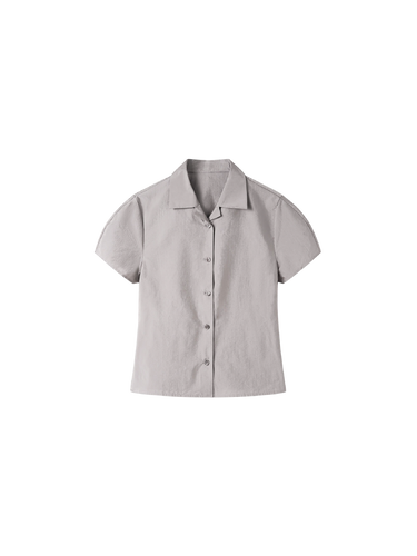 Lustrous balloon-sleeve shirt