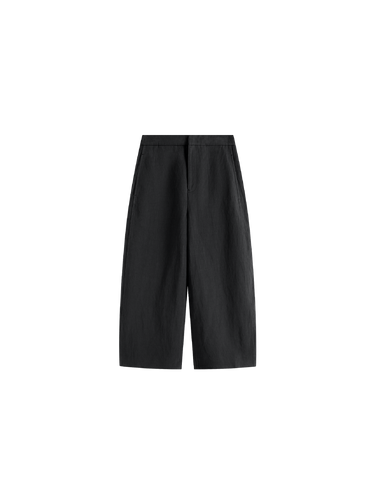 Hemp curved-leg cropped trousers