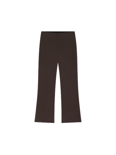 Slim fit cropped flared pants brown