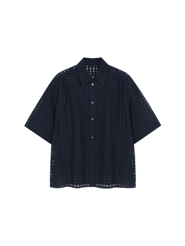 Sheer jacquard shirt & skirt set