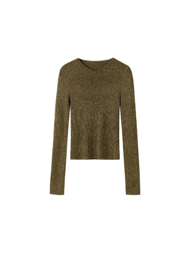 Metallic knit v-neck top