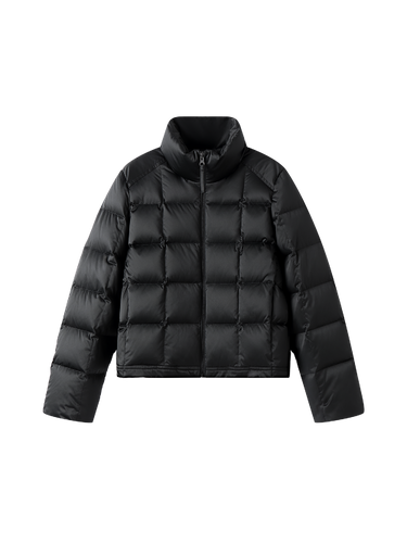Satin-finish puffer down jacket