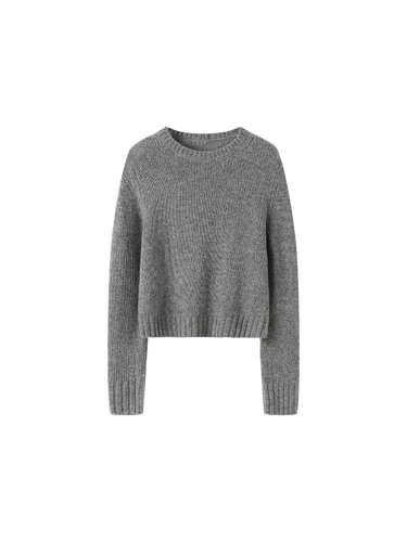 Plush wool crew neck sweater