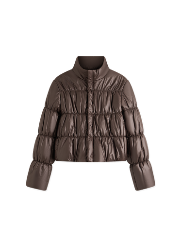 Gathered puffer jacket