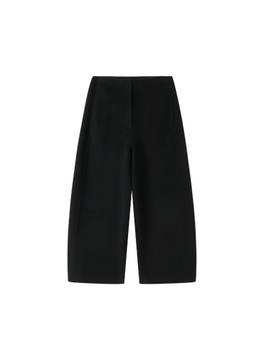 Wool-cashmere structured cropped pants in black