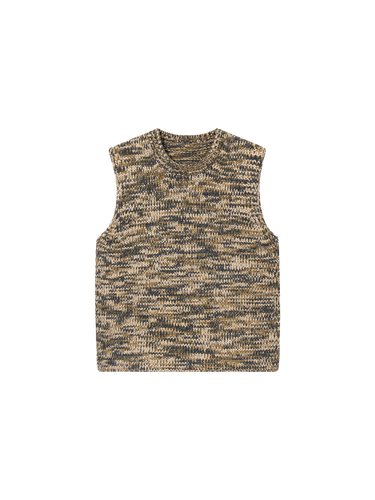 Holiday merino wool heathered yarn chunky knit vest