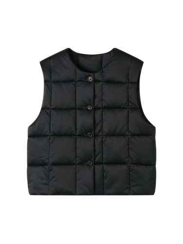 Lightweight quilted vest & fleece scarf set