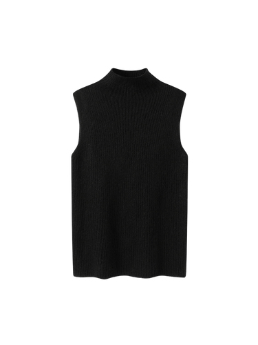 Brushed alpaca wool turtleneck vest