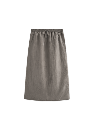Drawcord padded midi skirt