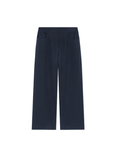 Cotton linen straight-leg pants