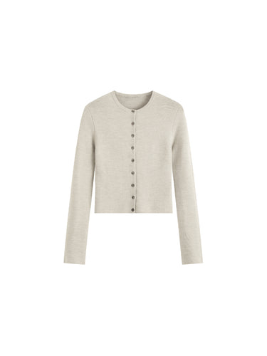 Merino-blend rib cardigan