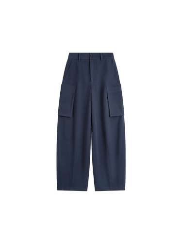 Brushed twill curved cargo trousers