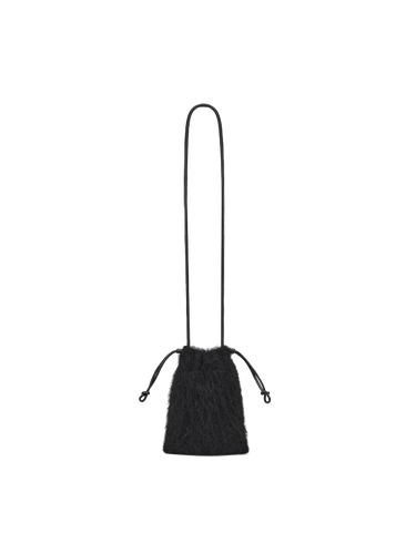 Alpaca wool drawstring pouch bag