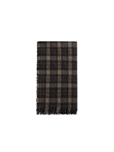 Wool plaid fringe scarf shawl
