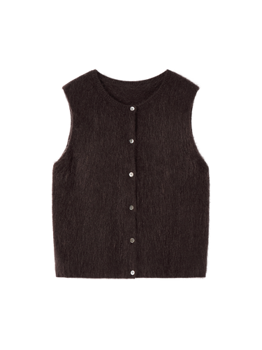 Cashmere brushed vest & scarf set