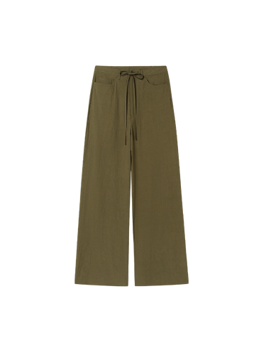 Washed cotton airy pants