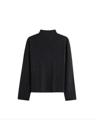 Draped mock-neck brushed top
