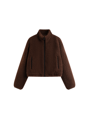 Wool-blend Teddy bomber jacket